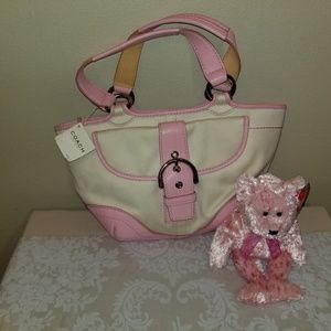 Coach Cream & Pink small purse